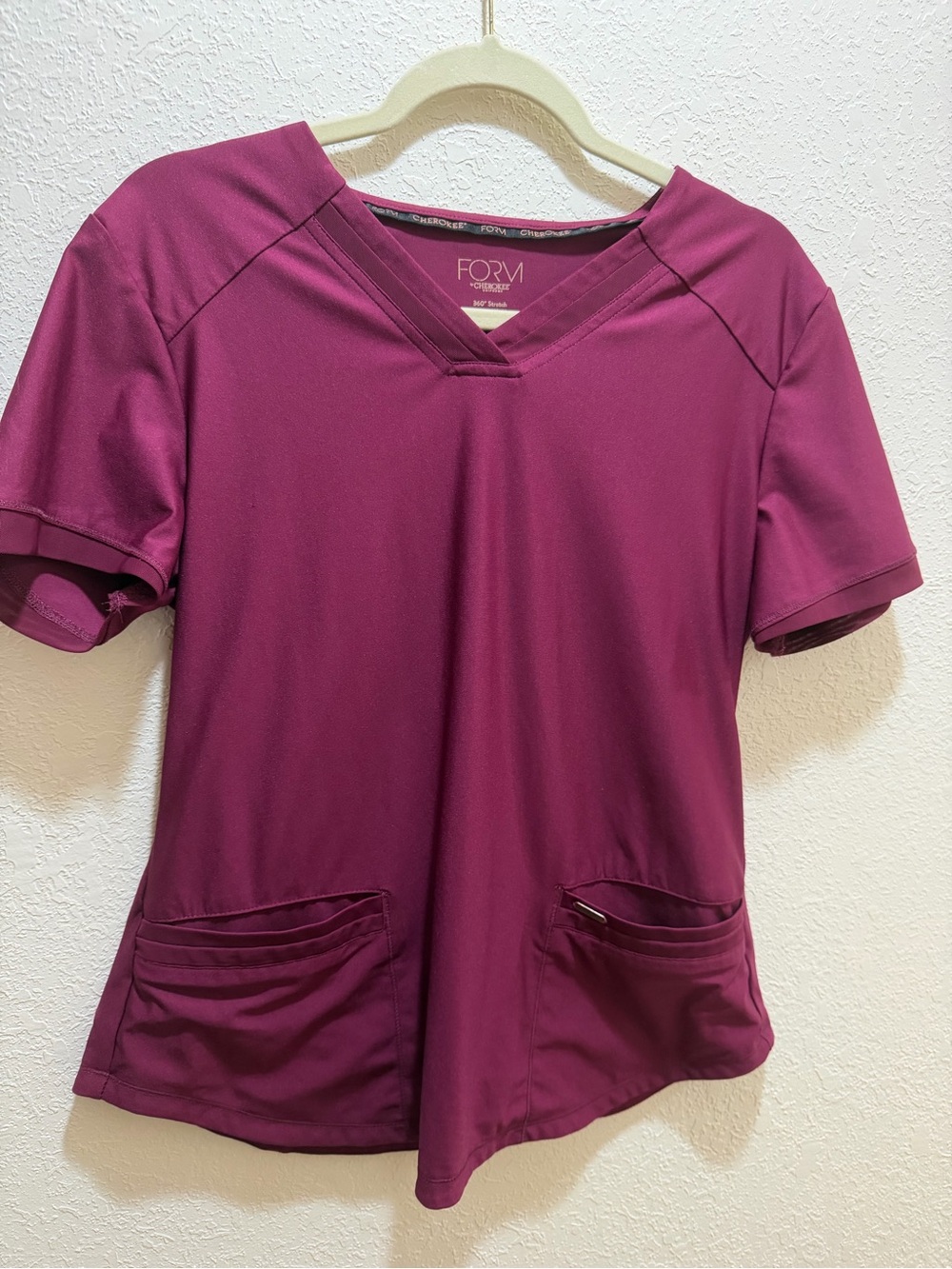 Cherokee Flex Workwear Women's Scrub Set in Burgundy Plum - Picture 3 of 6